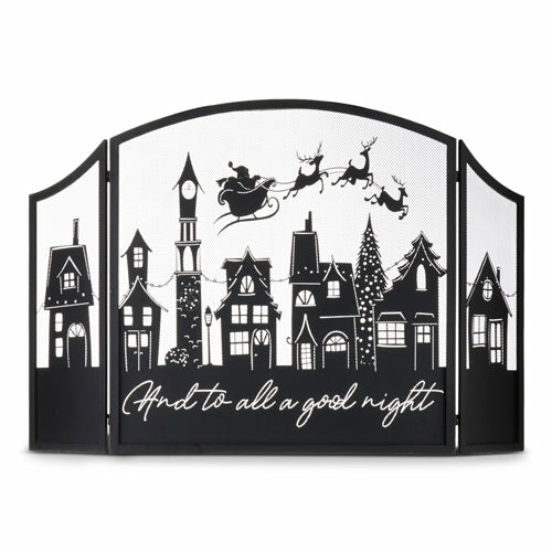 Home Décor |  "And To All A Good Night" Fireplace Screen, 48" Christmas Décor Home Décor