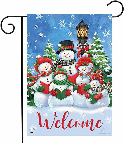 Home Décor |  Caroling Snowmen Garden Flag (Stand Not Included) Christmas Décor Home Décor