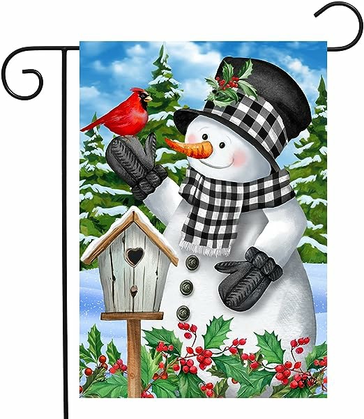 Home Décor |  Checkered Snowman Garden Flag (Stand Not Included) Christmas Décor Home Décor