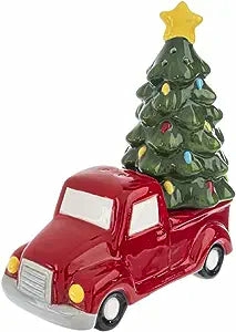 Home Décor |  Red Truck With Tree Salt And Pepper Shaker Set Christmas Décor Home Décor