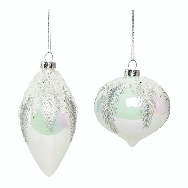 Christmas Tree Décor |  Glass Iridescent Beaded Ornament – 2 Styles (Sold Individually) Christmas Décor Christmas Tree Décor