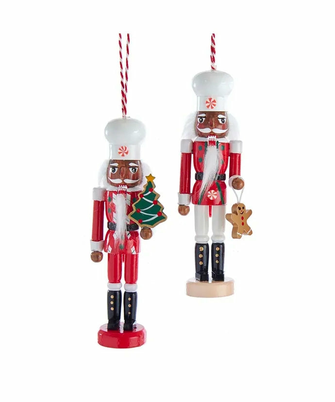 Christmas Tree Décor |  6" Wooden Black Chef Nutcracker Ornament (2 Styles – Sold Individually) Christmas Décor Christmas Tree Décor