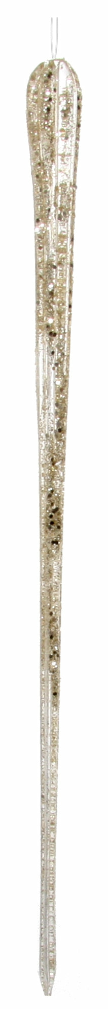 Christmas Tree Décor |  Glass Icicle Lined Champagne 20Cm Christmas Décor Christmas Tree Décor